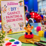 Kids Ganpati Bappa painting and decorating activity at ZAAZAA